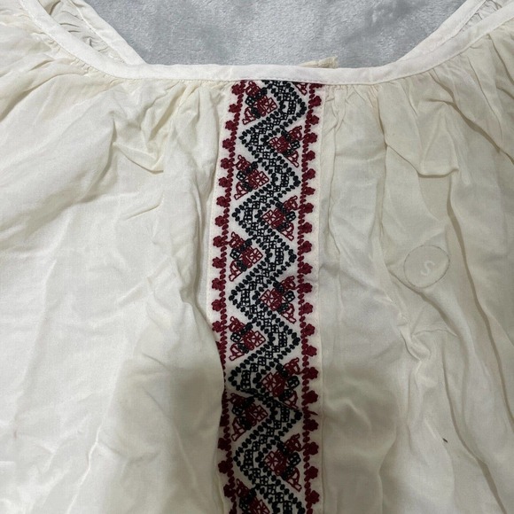 LA Hearts Spaghetti Strap Cropped Long Sleeve Tee Shirt Small White Bohemian - Picture 3 of 6